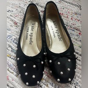 Kate Spade leather sole pearl detail ballet flat